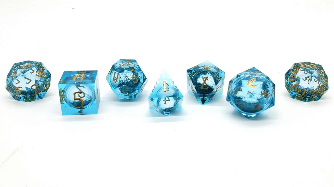 Old School Dice: Liquid Infused - Azure Fury